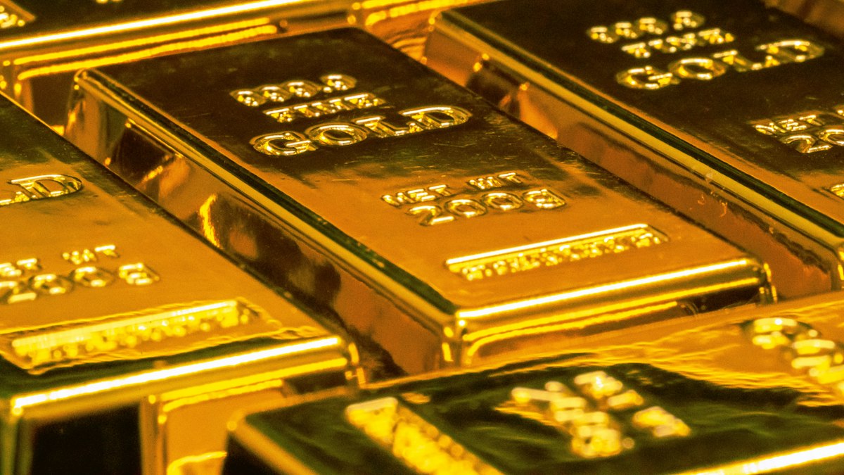 Stacked gold bullion bars